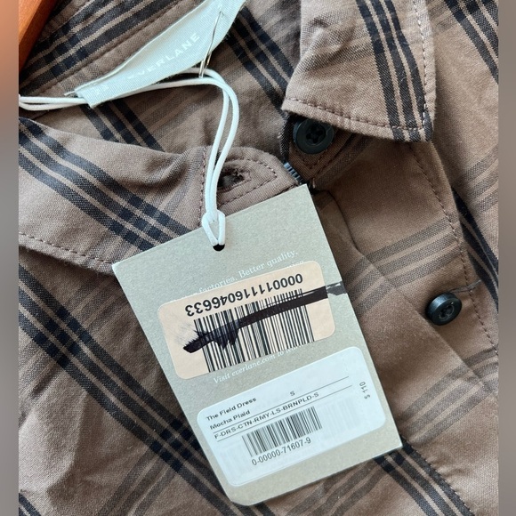 NWT Everlane The Field Dress in Mocha Plaid - Picture 14 of 16